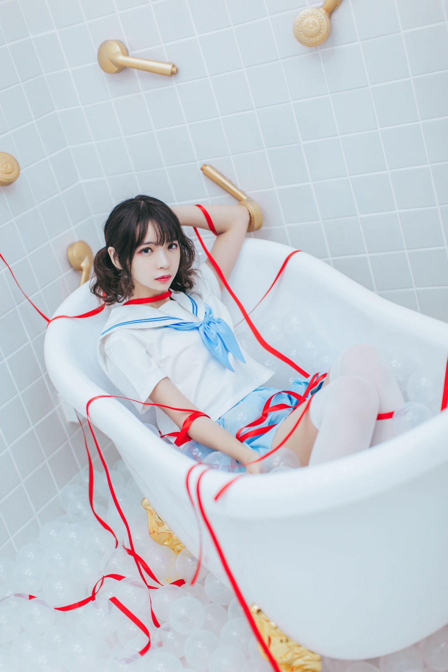 [COSER] 疯猫ss - 睡衣与浴室的水手服 写真套图 [P25]