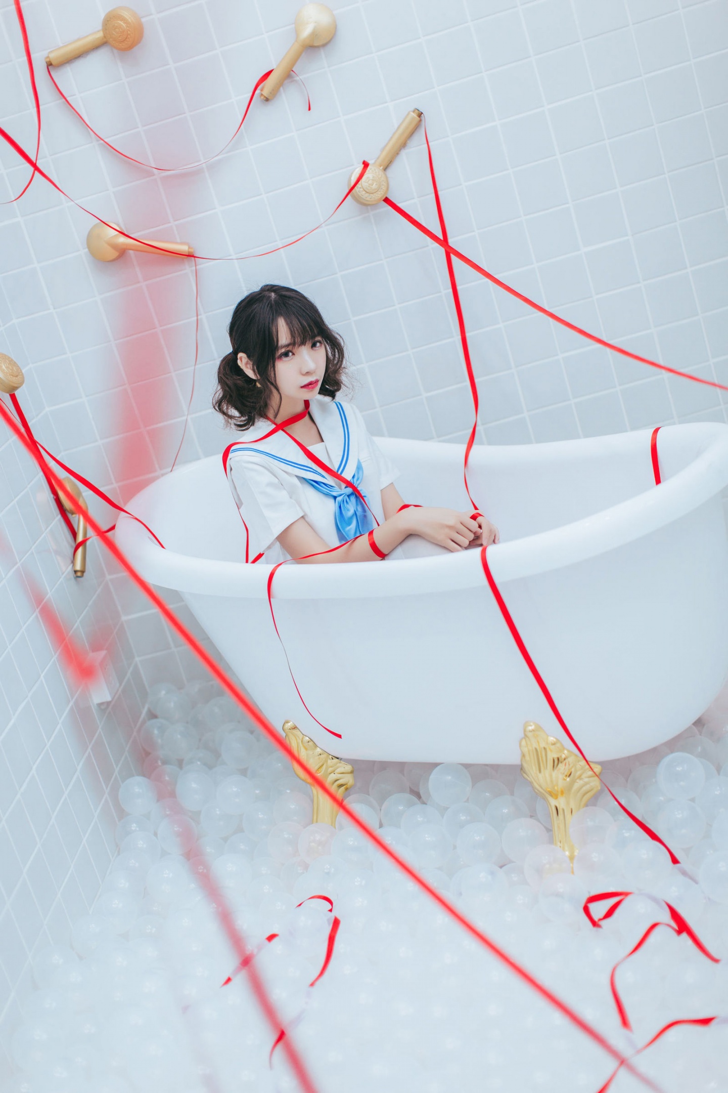 [COSER] 疯猫ss - 睡衣与浴室的水手服 写真套图 [P26]