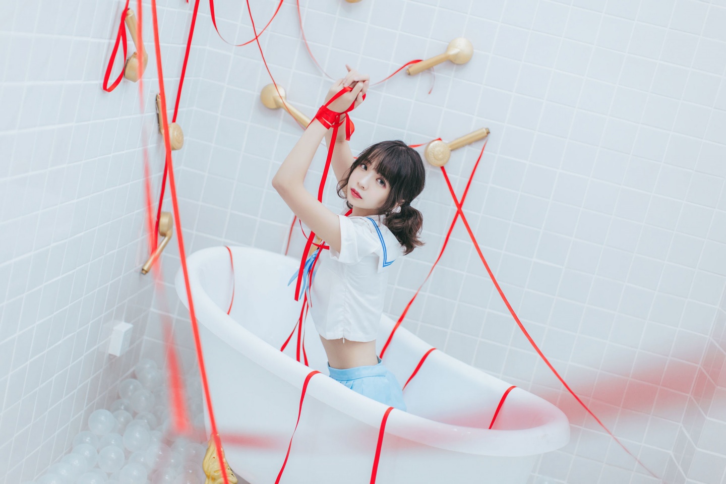 [COSER] 疯猫ss - 睡衣与浴室的水手服 写真套图 [P29]